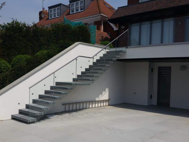 External Staircase 1 External steel staircase with landing and guardings