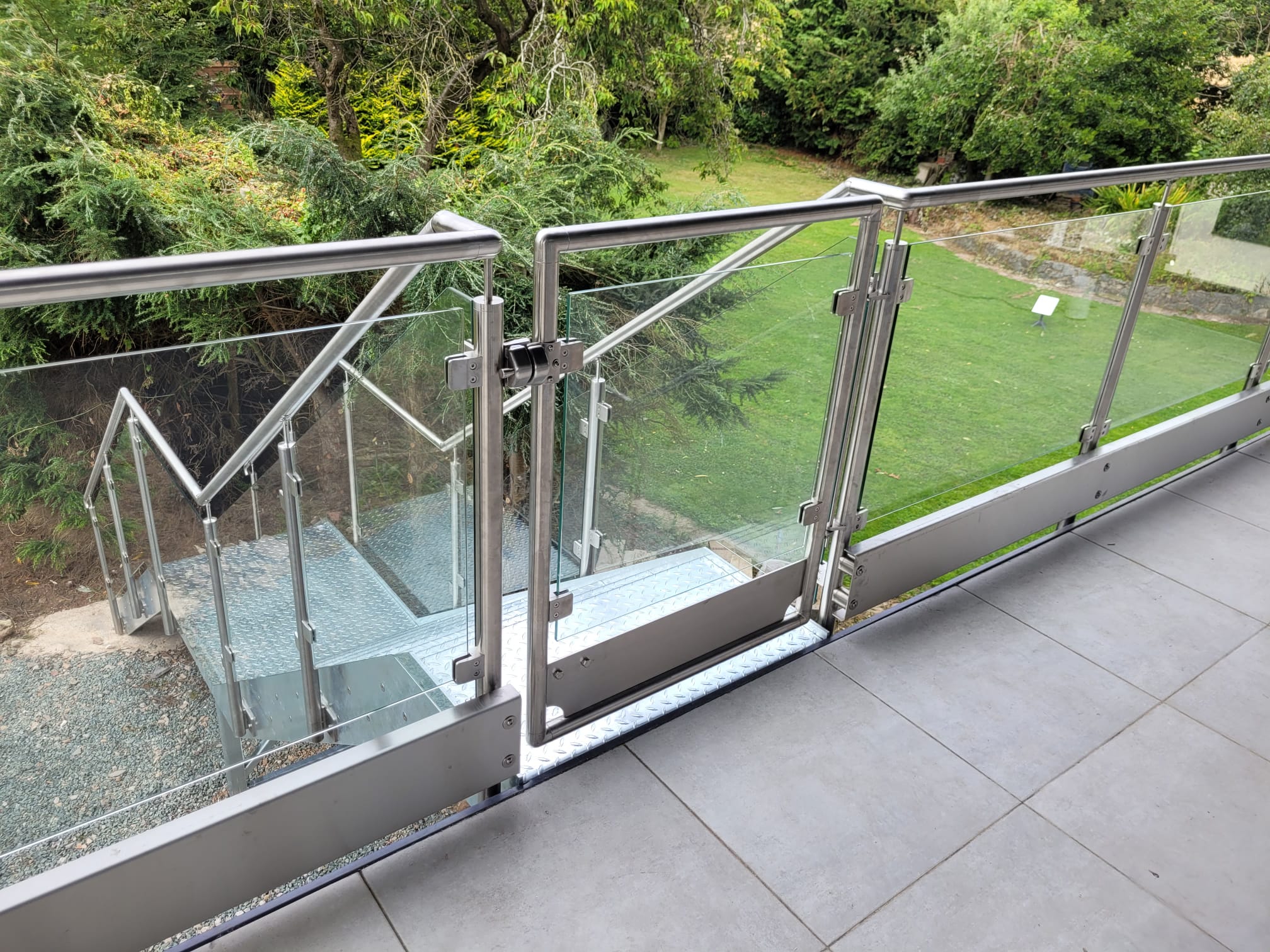 External Staircase 5 External staircase with integrated gate and glass balustrade