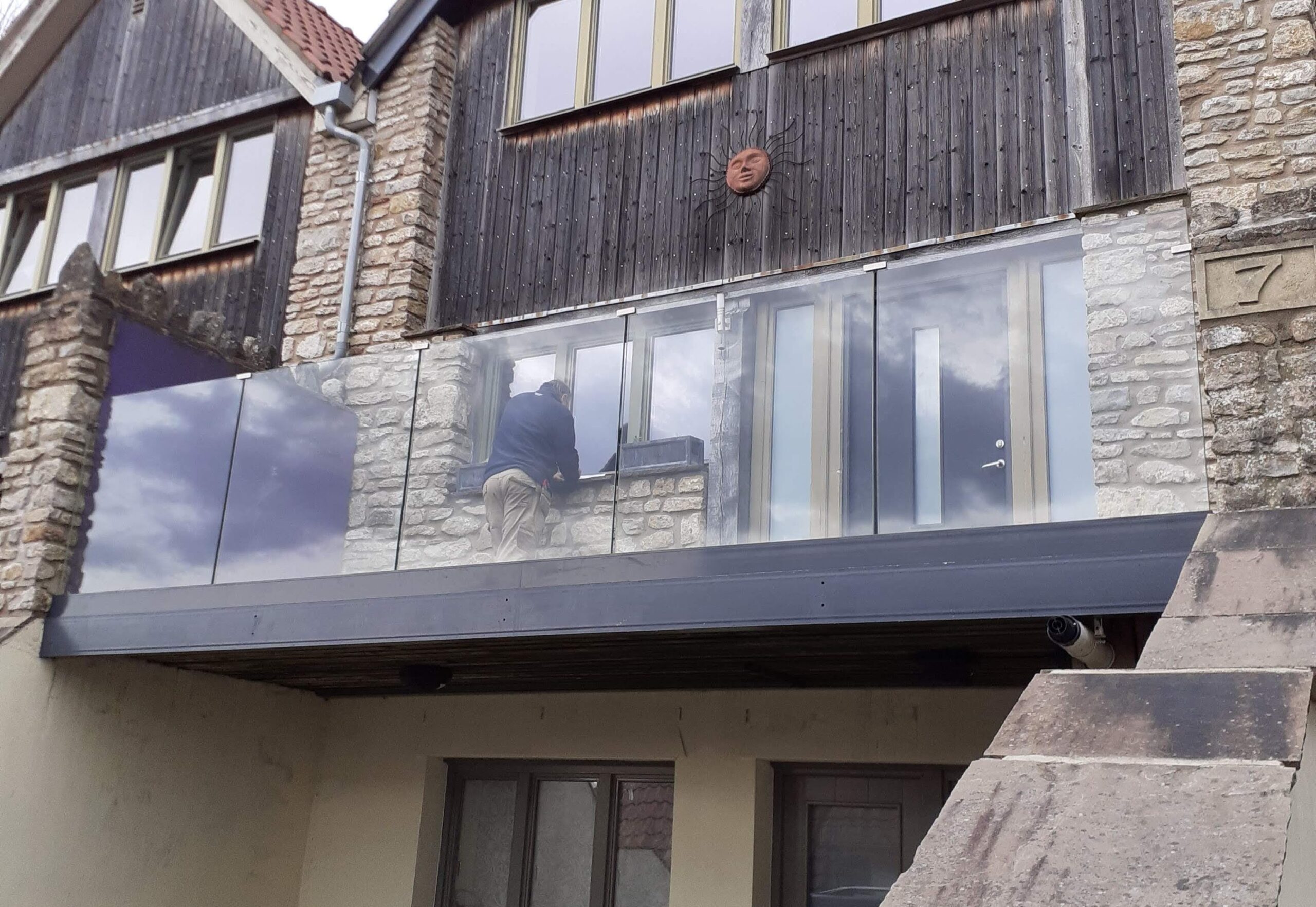 Structural Steel Balconies 11 Steel balcony with glass guarding