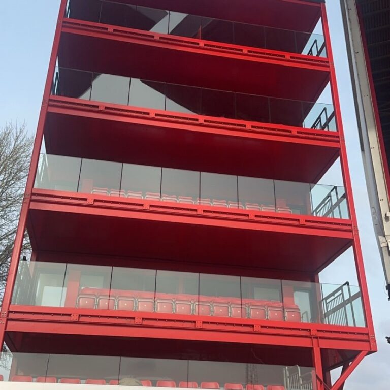 Nottingham forest football club city ground Glass balustrade installation at Nottingham Forest City Ground with seamless modern design