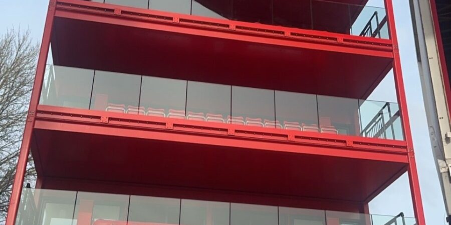 Glass balustrade installation at Nottingham Forest City Ground with seamless modern design
