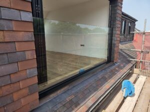frameless juliet balcony on roof extension in Shrewsbury