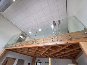 internal frameless glass balustrade with side fixings in Shrewsbury