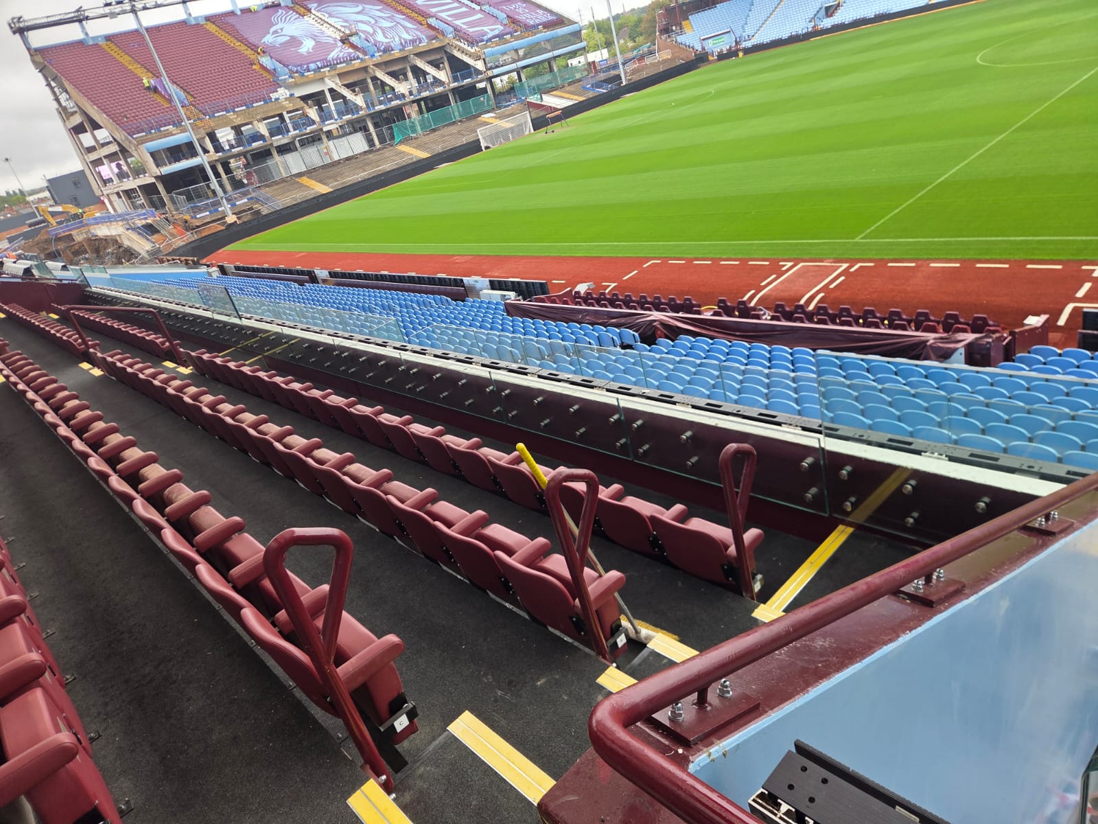 Side-fixed-glass-at-villa-park Side fixed glass panels on Trinity Stand of Villa Park