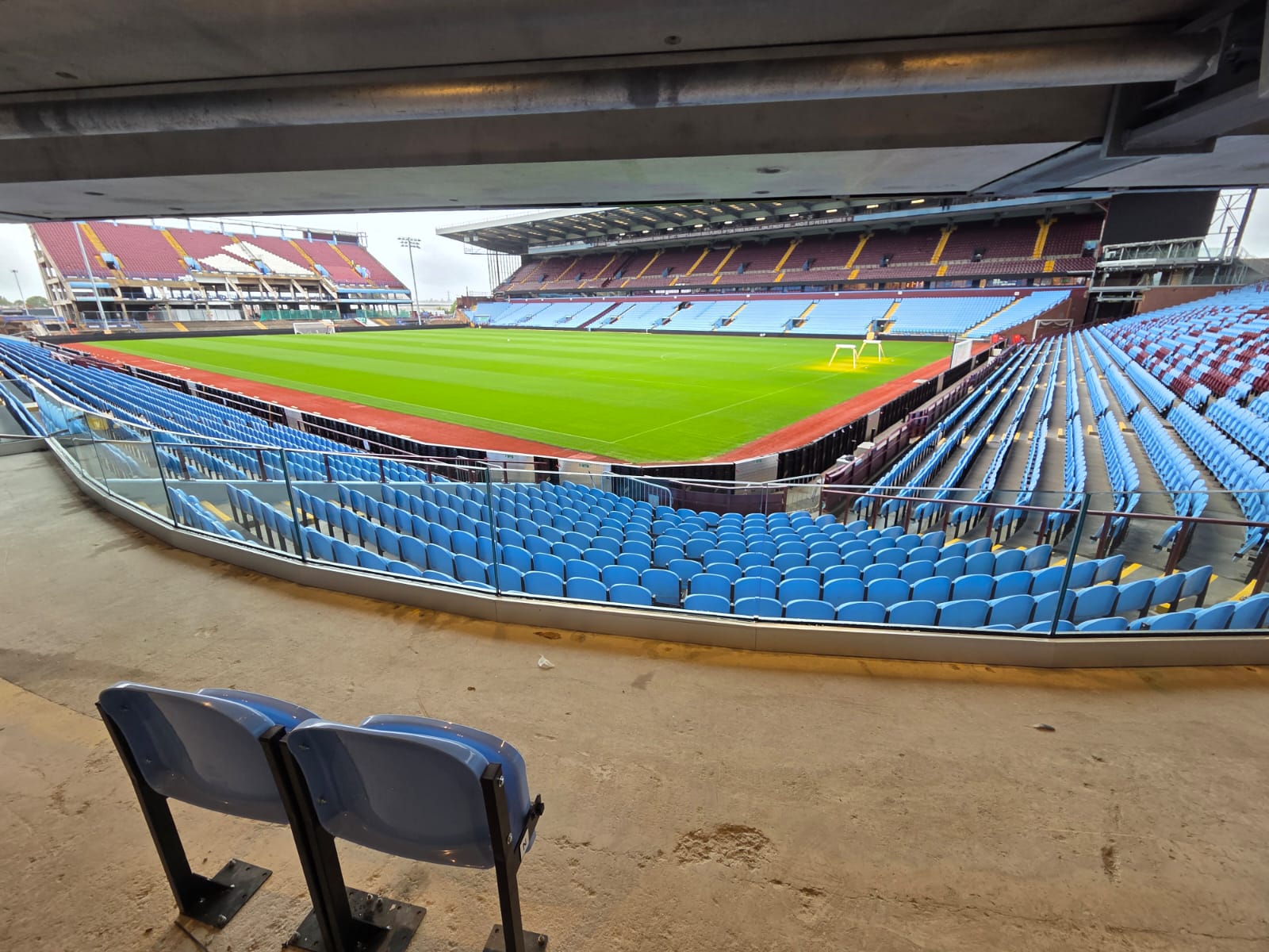 villa-park-completed-balustrading Completed frameless balustrading at Villa Park