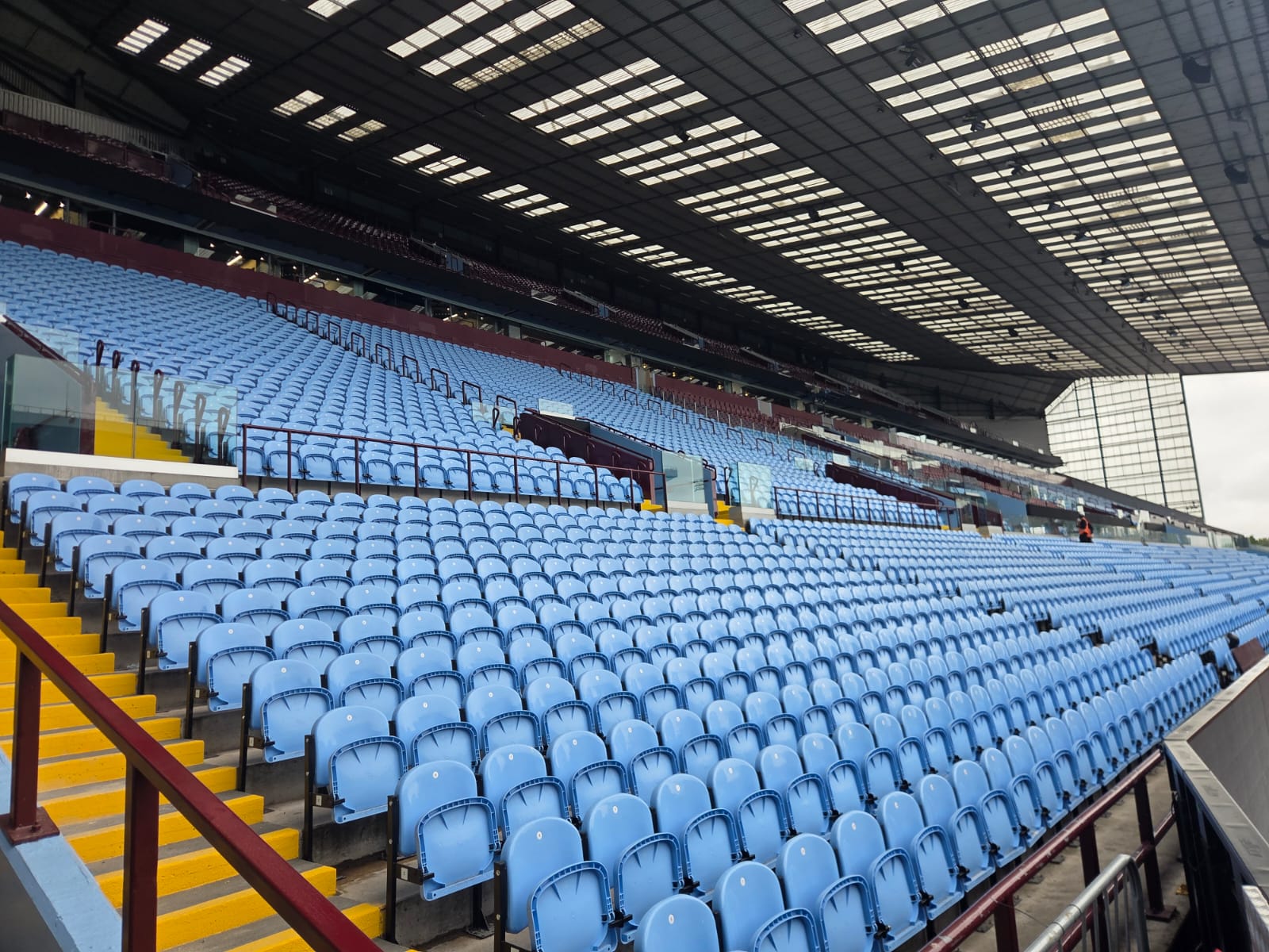 villa-park-south-east-balustrades Glass balustrading in the south-east corner of Villa Park